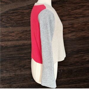 Autumn Cashmere Sweater Sz S 20" Bust 100%‎ Cashmere Colorblock Crop Ribbed Knit